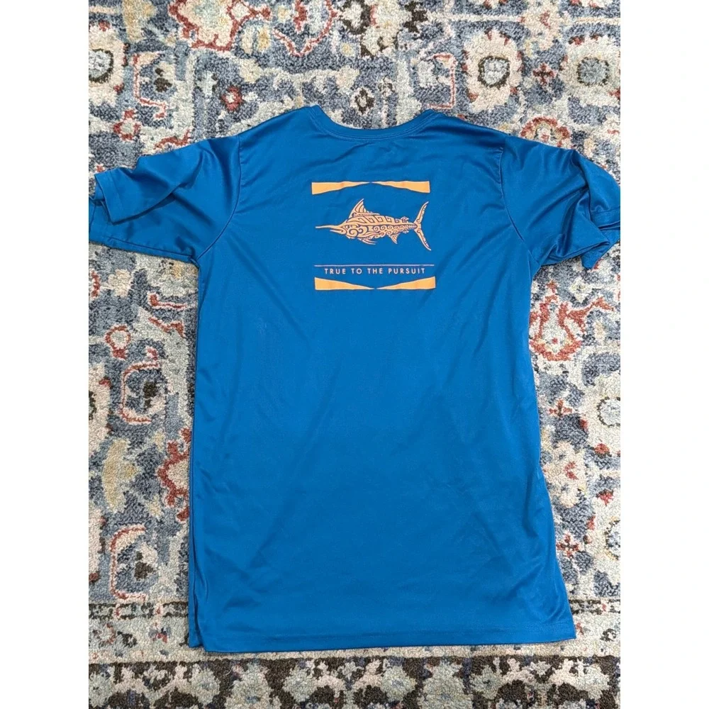 Columbia T-Shirt Boys XL 18/20 Blue PFG Performance Short Sleeve EUC
